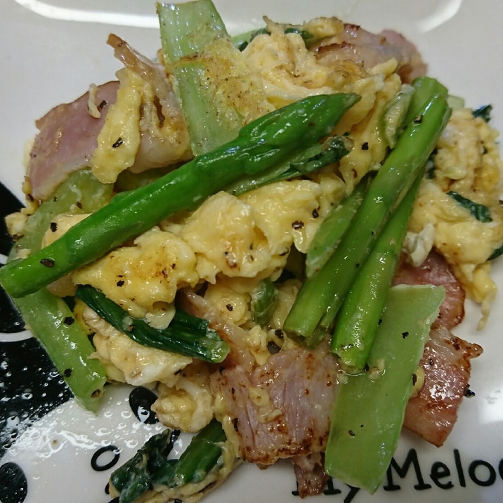 アスパラベーコンと小松菜のたまご炒め レシピ 作り方 By Tomato 楽天レシピ アスパラベーコンと小松菜のたまご炒め レシピ 作り方 By Tomato 楽天レシピ